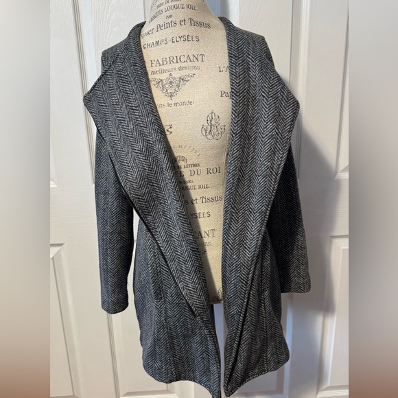 Banana Republic Large Gray Herringbone Coat Jacket - Picture 7 of 16